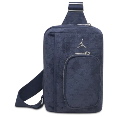 Jordan Suede Monogram Sling Bag In Navy/navy