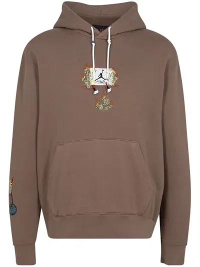 Jordan X Travis Scott Hoodie In Brown
