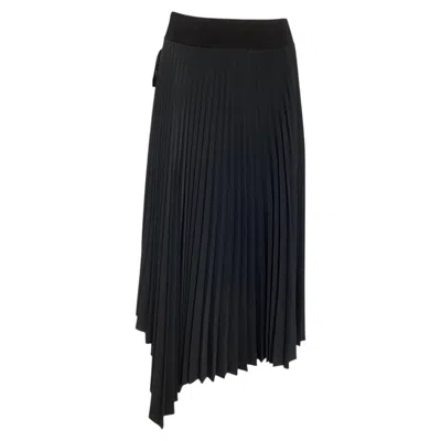 Pre-owned Joseph Ade Pleated Midi Skirt In Black Polyester