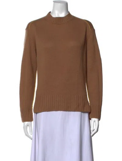 Pre-owned Joseph Cashmere Mock Neck Sweater In Brown