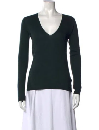 Pre-owned Joseph Cashmere V-neck Sweater In Green