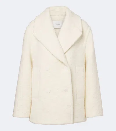 Joseph Eddie Wool-blend Bouclé Coat In White