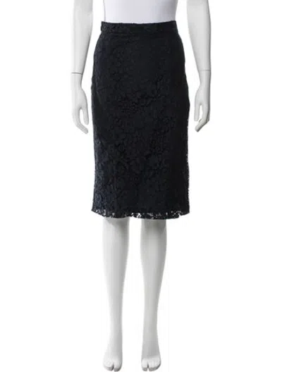 Pre-owned Joseph Lace Pattern Midi Length Skirt In Blue