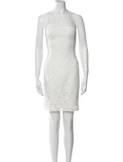 Pre-owned Joseph Lace Pattern Mini Dress In White