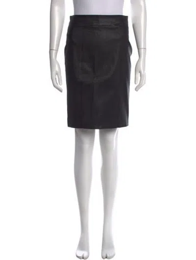 Pre-owned Joseph Lambskin Knee-length Skirt W/ Tags In Black