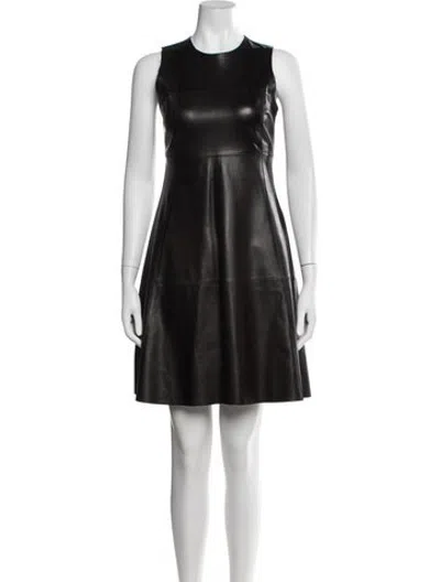 Pre-owned Joseph Lambskin Mini Dress In Black