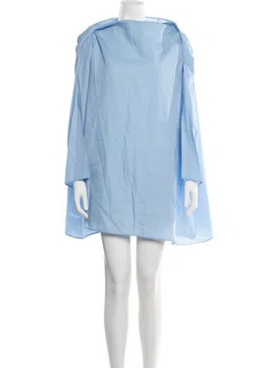 Pre-owned Joseph Off-the-shoulder Mini Dress In Blue