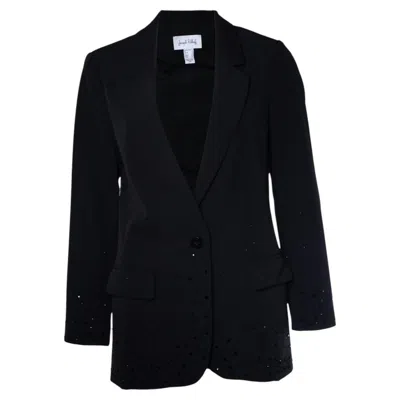 Pre-owned Joseph Ribkoff, Black Blazer With Black Strass