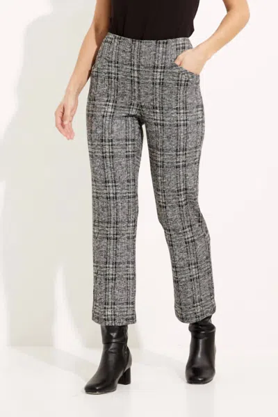 Joseph Ribkoff Checkered Cropped Pants In Black/multi