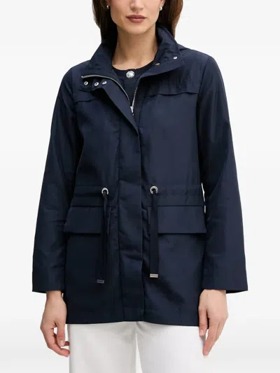 Joseph Ribkoff Hooded Drawstring Jacket In Blue