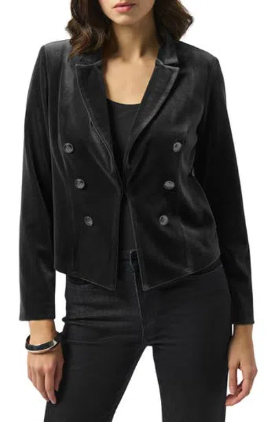 Joseph Ribkoff Stretch Velvet Military Blazer In Black