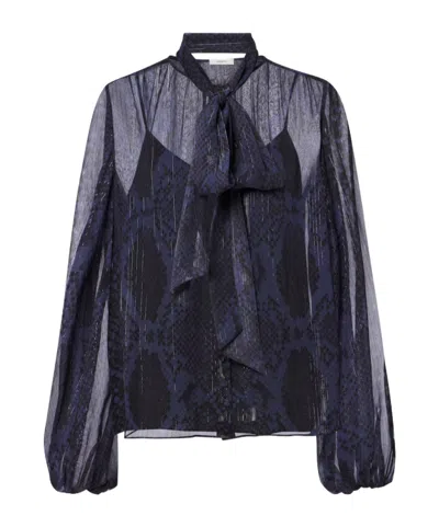 Joseph Sally Chiffon Bow-tie Blouse In Animal Print