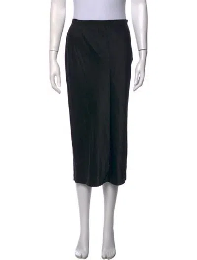 Pre-owned Joseph Silk Midi Length Skirt In Black