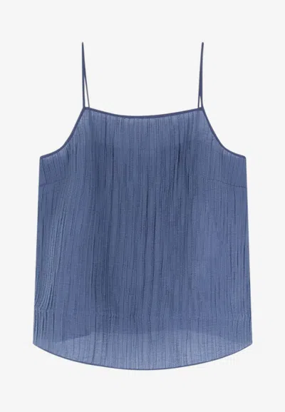 Joseph Titana Crinkled Tank Top In Blue