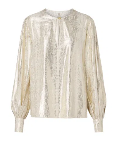Joseph Valerie Snakeskin-print Top In White