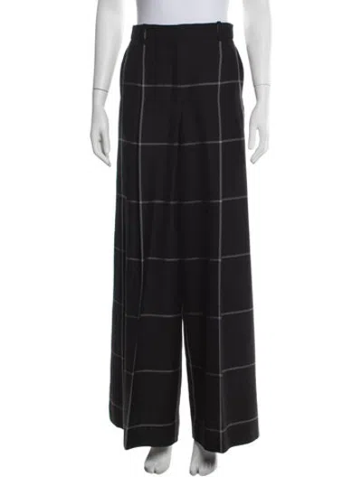 Pre-owned Joseph Virgin Wool Wide Leg Pants In Black