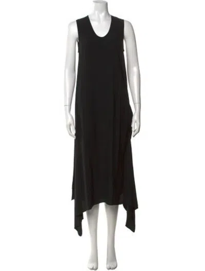 Pre-owned Joseph V-neck Midi Length Dress In Black