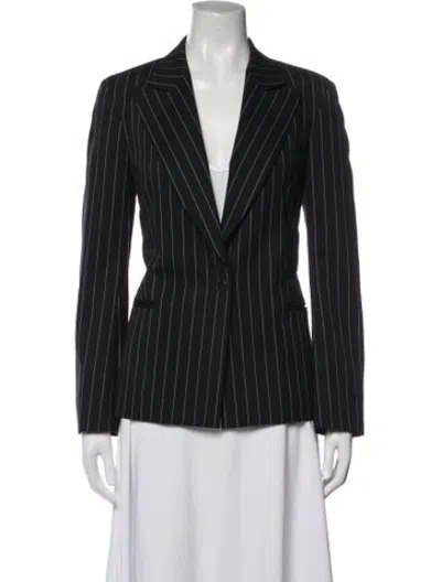 Pre-owned Joseph Wool Striped Blazer In Black