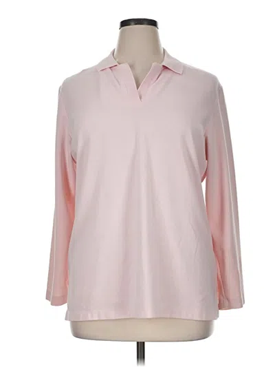 Pre-owned Josephine Chaus Long Sleeve Polo Shirt In Pink