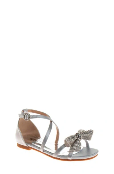 Josmo Kids' Embellished Bow Sandal In Silver