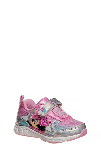 Josmo Kids' Minnie Mouse Sneaker In Silver Holo Pink