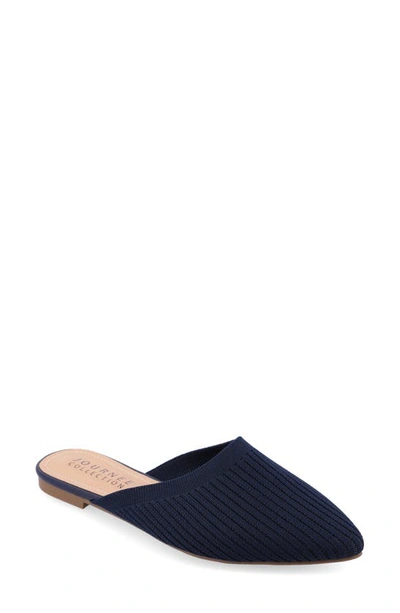 Journee Collection Aniee Knit Mule In Navy