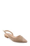 Journee Collection Daphnne Cap Toe Slingback Flat In Taupe