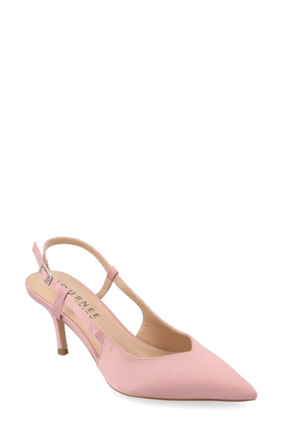 Journee Collection Knightly Pointed Toe Slingback Pump In Pink