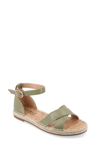 Journee Collection Lyddia Ankle Strap Espadrille Sandal In Green