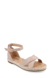 Journee Collection Lyddia Ankle Strap Espadrille Sandal In Taupe