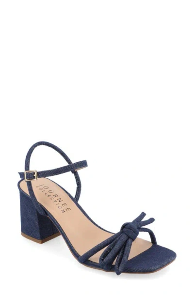 Journee Collection Meryl Block Heel Sandal In Dark Denim
