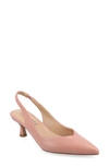 Journee Collection Mikoa Snake Embossed Slingback Pump In Mauve