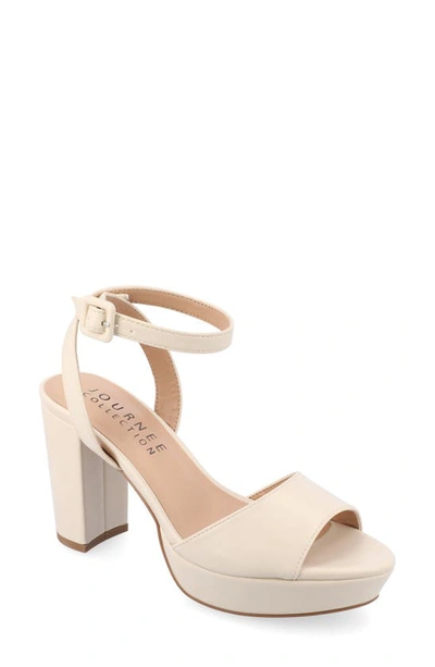 Journee Collection Nairri Platform Sandal In Bone