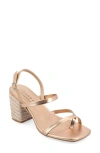 Journee Collection Olivina Jute Block Heel Slingback Sandal In Champagne