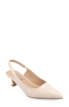 Journee Collection Paulina Slingback Pump In Patent/ Beige