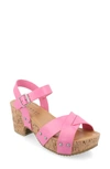 Journee Collection Platform Sandal In Pink