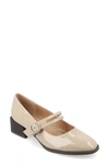 Journee Collection Savvi Mary Jane Pump In Patent/ Taupe