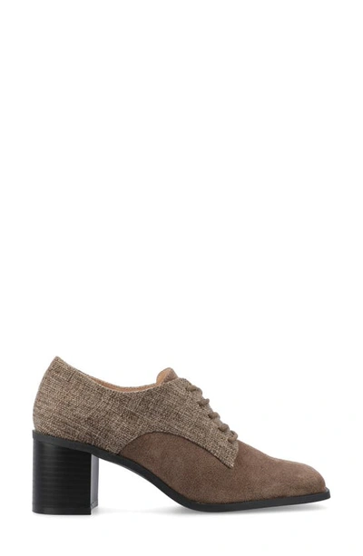 Journee Collection Sylvan Block Heel Derby Pump In Brown