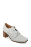 Journee Collection Sylvan Block Heel Derby Pump In Grey