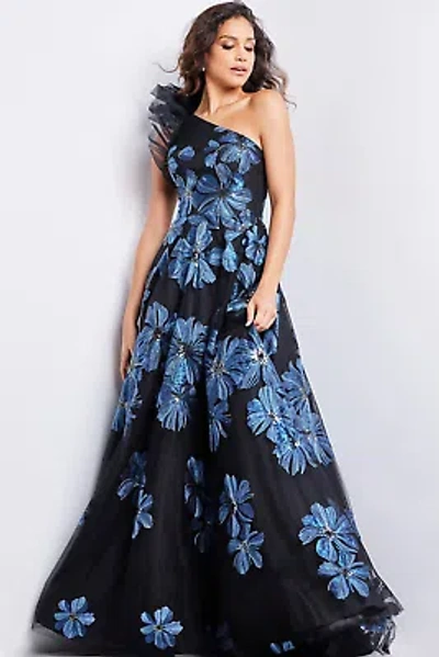 Pre-owned Jovani 36717 Evening Dress Lowest Price Guarantee Authentic In Navy/black