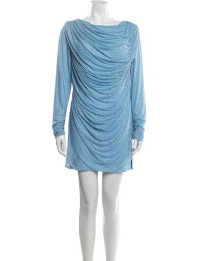 Pre-owned Jovani Printed Mini Dress W/ Tags In Blue