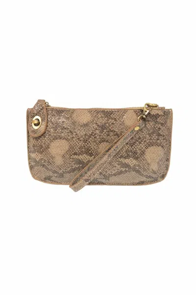 Joy Susan Python Print Wristlet Clutch In Natural In White