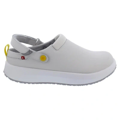 Pre-owned Joya Ace Esd W White, Women's Clog, Smooth Leather/textile, Senso-sohle Jy026a