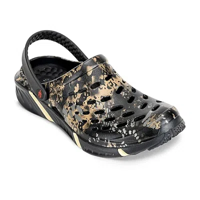 Joybees Graphic Trekking Womens Round Closed Toe Clogs In Black