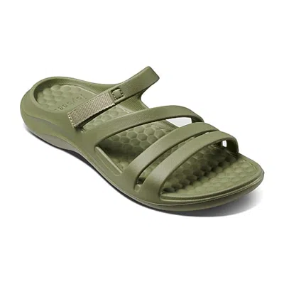 Joybees Womens Graphic Lakeshore Slide Sandals In Green