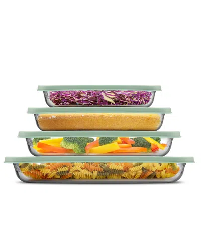 Joyjolt Borosilicate Glass Oven Dishes With Lids, Set Of 4 In Blue