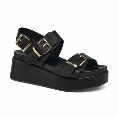 J/slides Women's Brooke Leather Platform Sandals In Black Patent