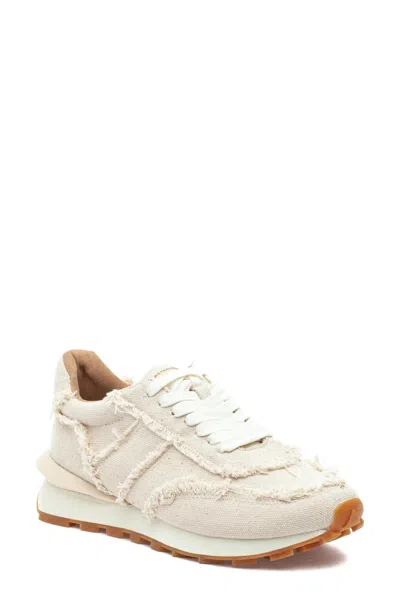 J/slides Women's  Eddie-f Sneakers Natural Denim Frayed Casual Shoes Htat179 In Neutral