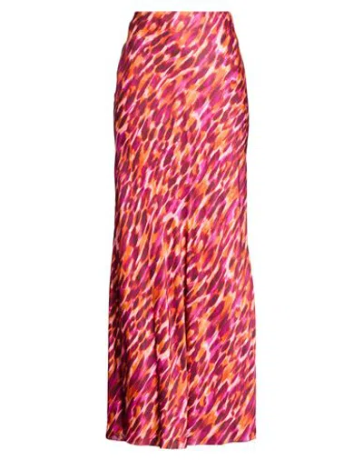 Jucca Woman Maxi Skirt Rust Size 8 Viscose In Red