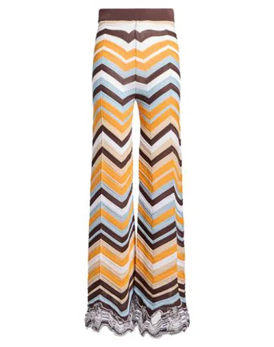 Jucca Woman Pants Orange Size M Cotton, Viscose, Polyamide, Polyester In Multi